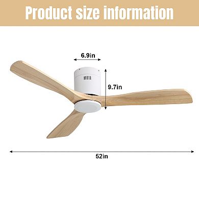 ELEMENT ACE 52 Inch Modern Wooden Ceiling Fan with DC Motor and Remote Control