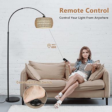 ELEMENT ACE Arched Floor Lamp - Adjustable Height & Dimmable LED for Living Room/Bedroom
