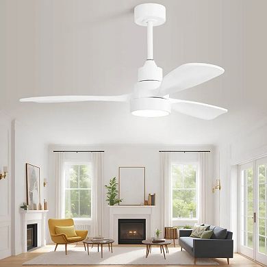 ELEMENT ACE 48 Inch Indoor Ceiling Fan with Light and Remote Control Featuring Solid Wood Blades