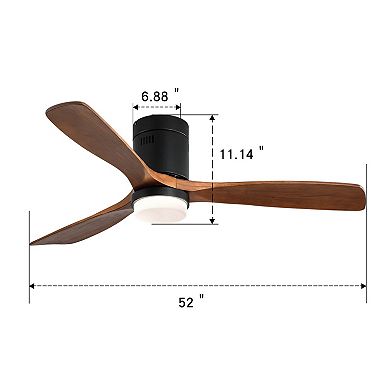 ELEMENT ACE 52" Modern Ceiling Fan with LED Light & Remote Control for Indoor/Outdoor Use