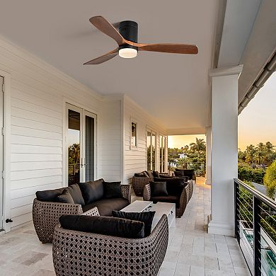 ELEMENT ACE 52" Modern Ceiling Fan with LED Light & Remote Control for Indoor/Outdoor Use