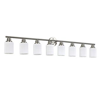 ELEMENT ACE Modern 8-Light Vanity Wall Sconce Lighting Fixture with Frosted Glass Shades