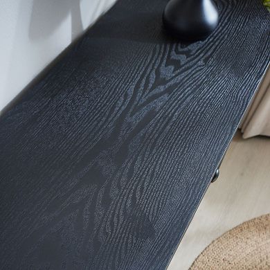 GOODSILO 59.2-Inch Carved Wood Console Table with Storage Shelf and Two Drawers for Entryway