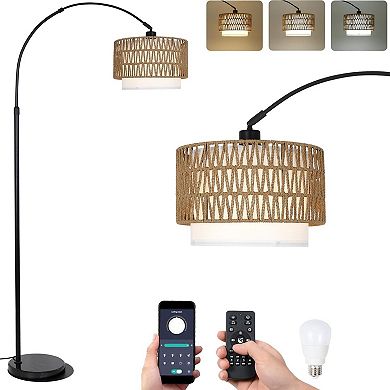 ELEMENT ACE Modern Arc Floor Lamp with Remote, Adjustable Height & Dimmable LED Light