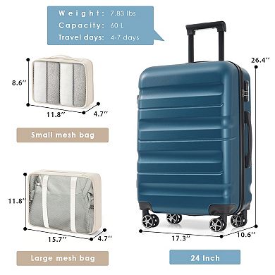 ELEMENT ACE Lightweight ABS Hardshell Checked Luggage Set with Spinner Wheels and Packing Cubes
