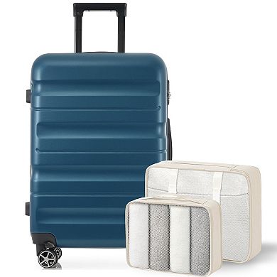 ELEMENT ACE Lightweight ABS Hardshell Checked Luggage Set with Spinner Wheels and Packing Cubes