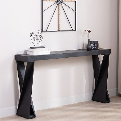 GOODSILO Sleek Narrow Console Table with Crossed Legs for Entryway and Living Room