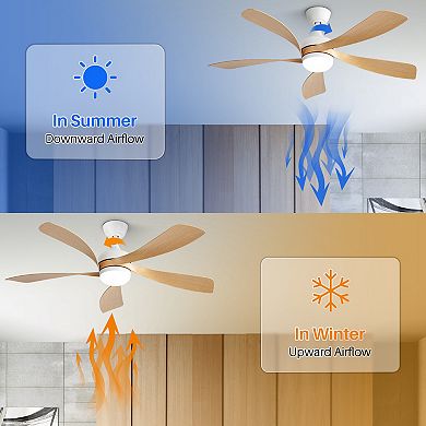 ELEMENT ACE 52 Inch Modern Ceiling Fan with Dimmable LED Light and Remote Control