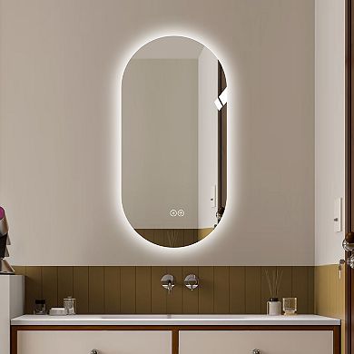 ELEMENT ACE Wall Mounted LED Touch Screen Anti-Fog Bathroom Vanity Mirror with Adjustable Lighting