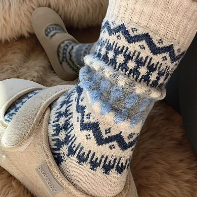 Women's 5-Pair Fair Isle Knit Crew Socks Soft Cozy Stretch Winter Patterned Socks for Everyday Wear