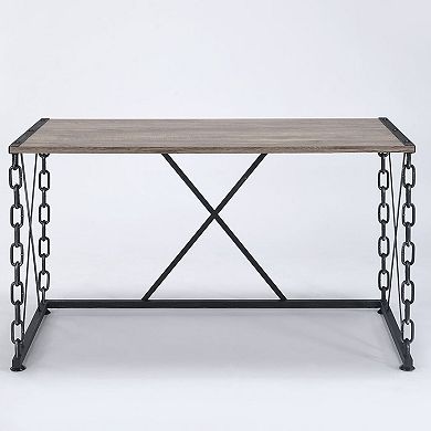 GOODSILO Rustic Console Table with Industrial Chain Leg Design for Entryway or Living Room