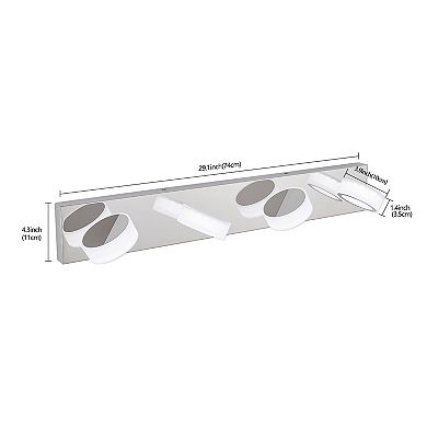 ELEMENT ACE Modern 4-Light LED Bathroom Vanity Wall Fixture with Adjustable Arms