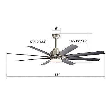 ELEMENT ACE 66" Ceiling Fan with Dimmable LED Light & Smart Remote Control