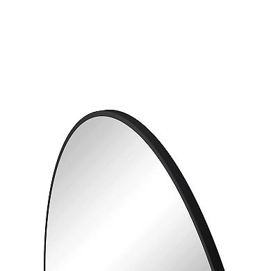 ELEMENT ACE 28 Inch Circular Metal Framed Wall Mirror for Modern Home Decor and Vanity Use