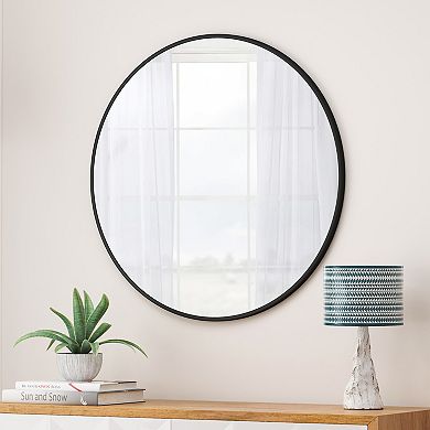 ELEMENT ACE 36 Inch Circular Wall Mirror with Metal Frame for Bathroom Living Room and Bedroom Decor