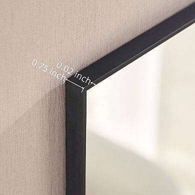 ELEMENT ACE Large Rectangular Framed Wall Mirror with Glossy Black Finish for Modern Bathrooms