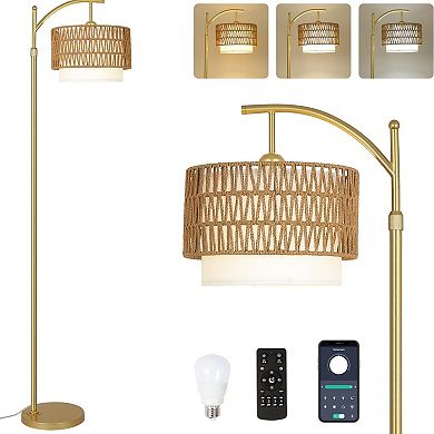 ELEMENT ACE Modern Arc Floor Lamp with Remote Control, Dimmable & Adjustable Height