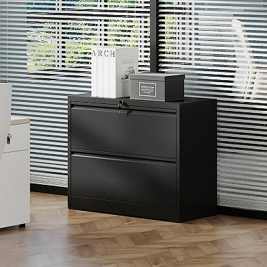 GOODSILO Premium Two-Drawer Steel Lateral File Cabinet with Locking Security