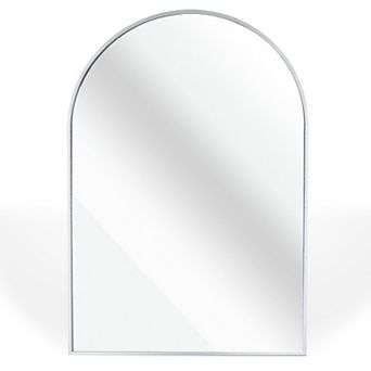ELEMENT ACE 24x32 Inch Black Metal Framed Arched Wall Mirror with Shatterproof Design