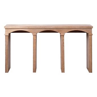 GOODSILO Rustic Archway Console Table with Decorative Arched Legs and Natural Finish