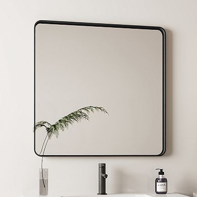 ELEMENT ACE Large Square Metal Framed Wall Mirror for Modern Bathroom and Living Room Decor