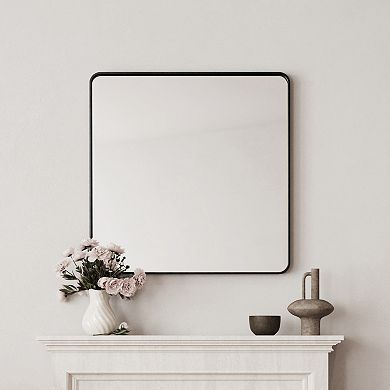 ELEMENT ACE Large Square Metal Framed Wall Mirror for Modern Bathroom and Living Room Decor