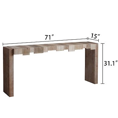 GOODSILO Modern Sculpted Block Console Table Narrow Sofa Table for Entryway Hallway Living Room