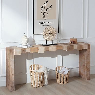 GOODSILO Modern Sculpted Block Console Table Narrow Sofa Table for Entryway Hallway Living Room