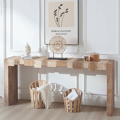 GOODSILO Modern Sculpted Block Console Table Narrow Sofa Table for Entryway Hallway Living Room