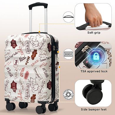 ELEMENT ACE Compact Carry-On Spinner Luggage with TSA Lock and Glossy Hardshell Design