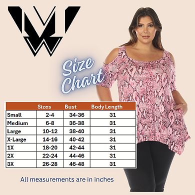 Women’s Cold Shoulder Snake Print Swing Top