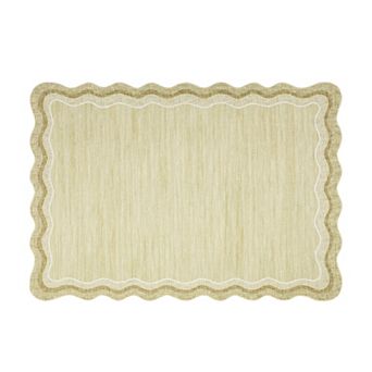 Area Rug for Living Room Modern Washable Rugs for Bedroom, Stain Resistant Low Pile Scalloped Rug
