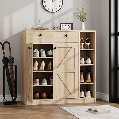 ANIXOL 4-Tier Entryway Shoe Cabinet with Doors