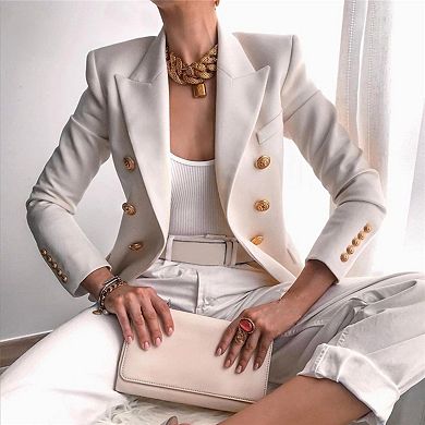 Women's Blazer Business Casual Lightweight Long Sleeve Slim Fit Work Office Jacket Suit