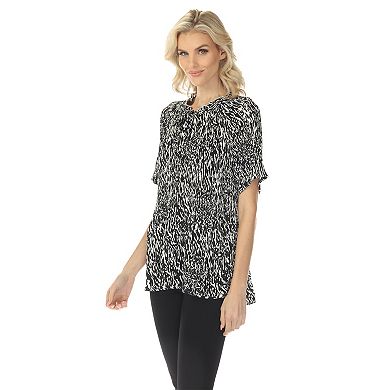 Women’s Short Sleeve Printed Peplum Top