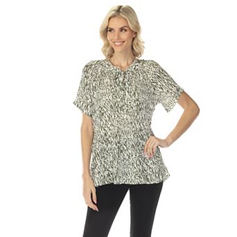 Women’s Short Sleeve Printed Peplum Top
