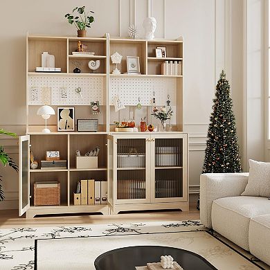 ANIXOL Kitchen Pantry Cabinet with Hutch