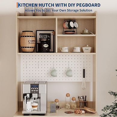 ANIXOL Kitchen Pantry Cabinet with Hutch