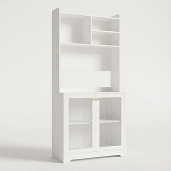 ANIXOL Kitchen Pantry Cabinet with Hutch