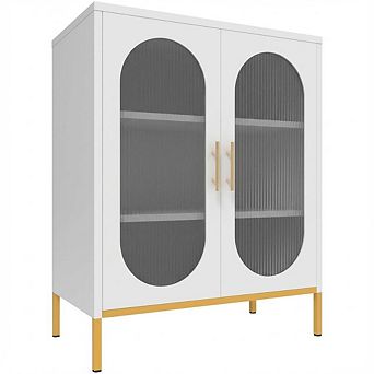 ANIXOL Fluted Glass Metal Storage Cabinet