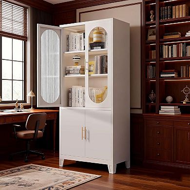 ANIXOL Fluted Glass Metal Storage Cabinet