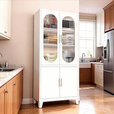 ANIXOL Fluted Glass Metal Storage Cabinet