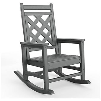 1 pc Outdoor Rocking Chair, HDPE Patio Rocking Chair for Deck, Pool, Backyard