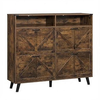 ANIXOL4-Drawer Slim Flip Shoe Cabinet