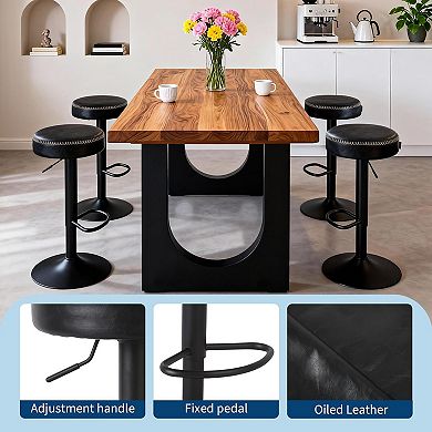 Modern Bar Stools Set of 2, Adjustable Height Stools with Footrest for Kitchen Home Bar Bedroom