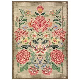 100% Polyester 360g Pile Weight TPR Washable Foldable Printed Carpet, Pastoral Summer Blooms