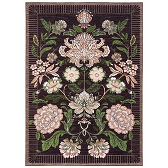100% Polyester 360g Pile Weight TPR Washable Foldable Printed Carpet, Pastoral Summer Blooms
