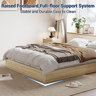 Wood Platform Bed Frame,Wood Slat Support, No Box Spring Needed