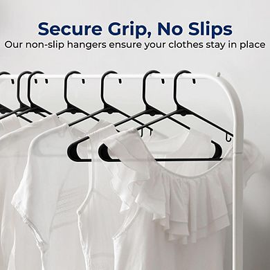 SereneLife Heavy Duty Non-Slip Plastic Hanger Set with 360° Swivel Hook