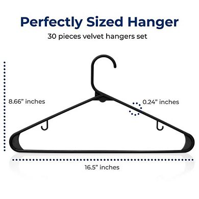 SereneLife Heavy Duty Non-Slip Plastic Hanger Set with 360° Swivel Hook